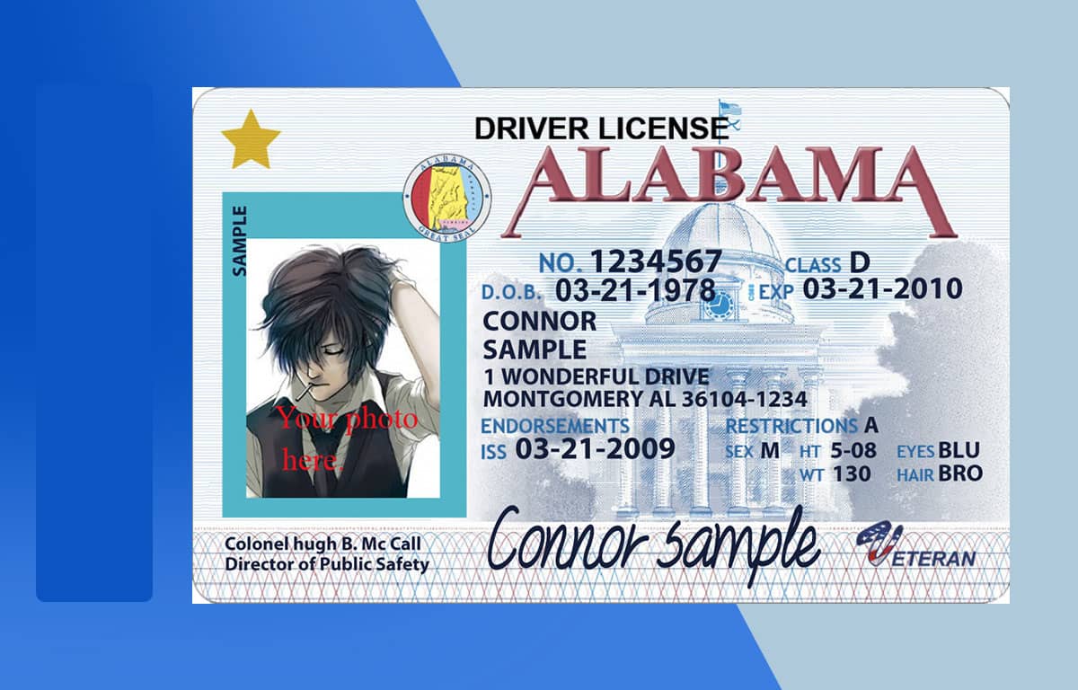 Alabama Drivers License PSD Template Download File