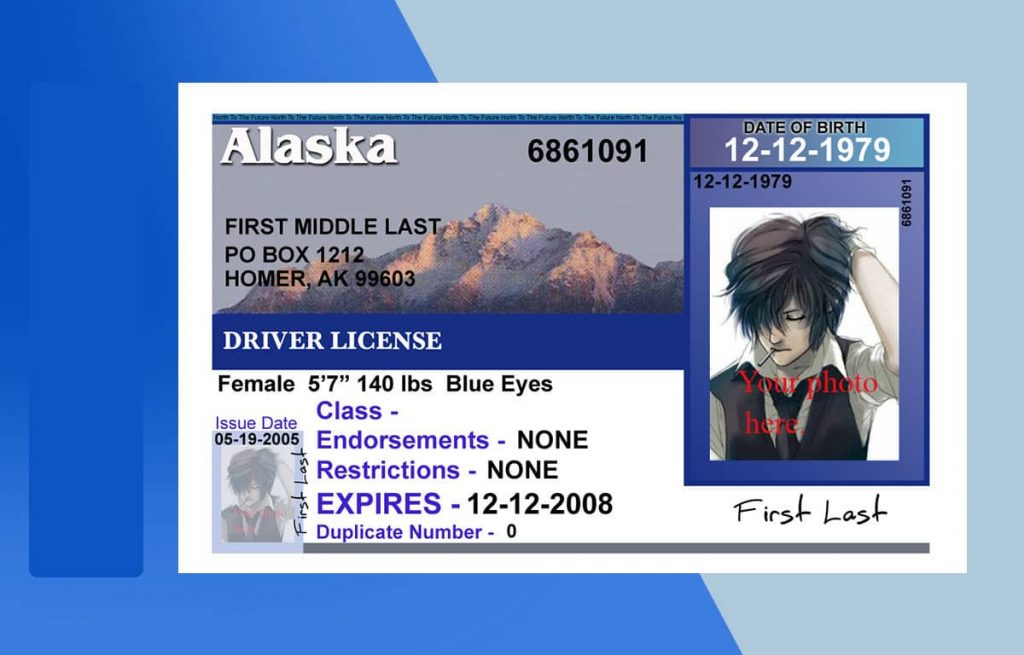 Alaska Drivers License PSD Template Download File