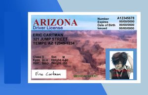 Arizona Drivers License PSD Template - Fully editable