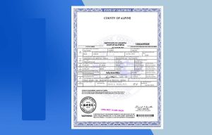 USA California Birth Certificate Doc Template - Fully editable