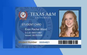 Texas A&M University ID PSD Template - Fully editable