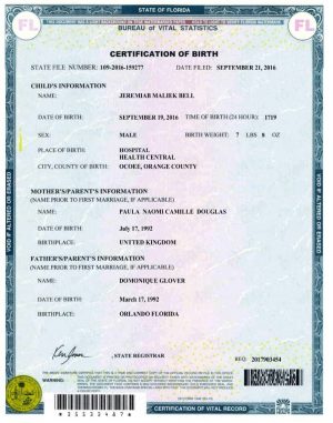 USA Florida Birth Certificate PSD Template Download Photoshop File USA Florida Birth Certificate PSD Template Download Photoshop File