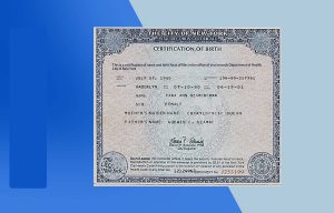USA New York Birth Certificate PSD Template - Fully editable