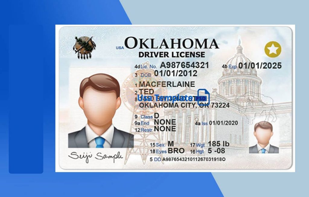 Oklahoma Drivers License PSD Template (New Edition) Download